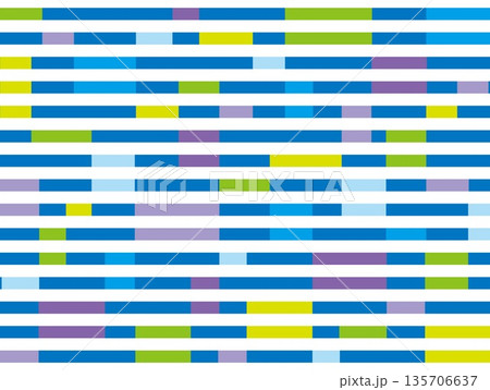 幾何学模様　ボーダー　ブルー　白色 135706637