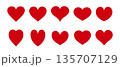 ハートのアイコンセット。ハート、愛、感情、平和、愛情、心、喜び、嬉しさ、心臓などコンセット提出用	 135707129