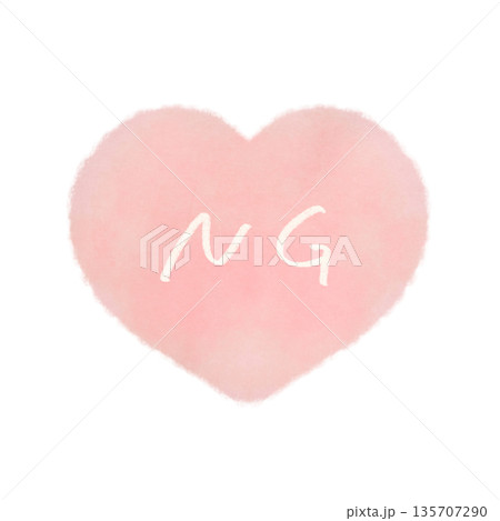 NGの文字入りシンプルなハート単体イラスト ピンク 135707290