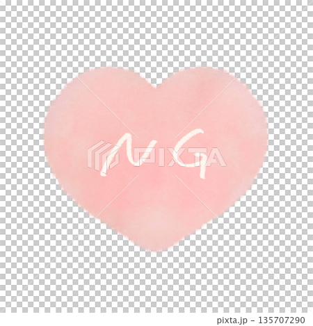 NGの文字入りシンプルなハート単体イラスト ピンク 135707290