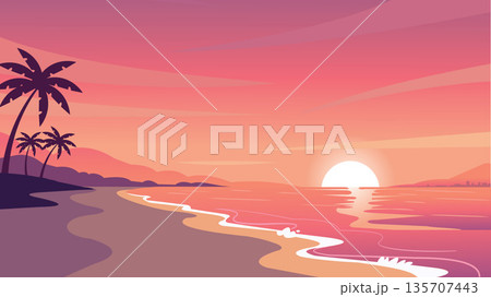 sunset on the beach 135707443