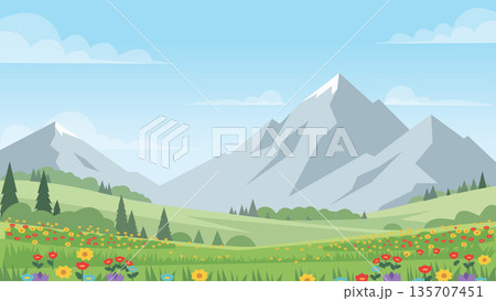 Peaceful Spring Hills and Meadows Peaceful Spring Hills and Meadows 135707451