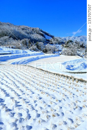 冬の姨捨の棚田 135707507