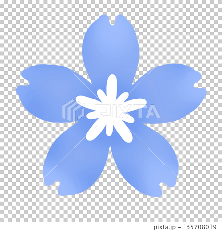 藍色櫻花簡約圖標 藍色櫻花簡約圖標 135708019