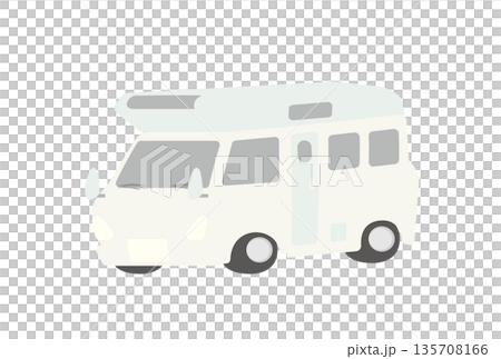 白色露營車的簡單插圖 白色露營車的簡單插圖 135708166