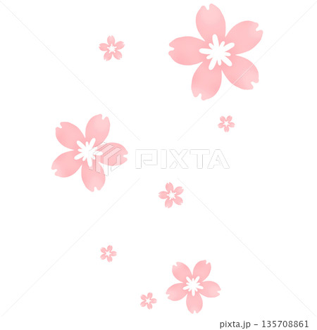 ピンク色のたくさんの桜が咲いたイラスト ピンク色のたくさんの桜が咲いたイラスト 135708861