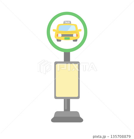 タクシー乗り場のイラスト 135708879