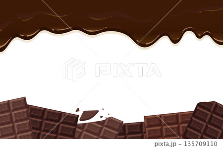 とろけるチョコと板チョコフレーム_横 135709110
