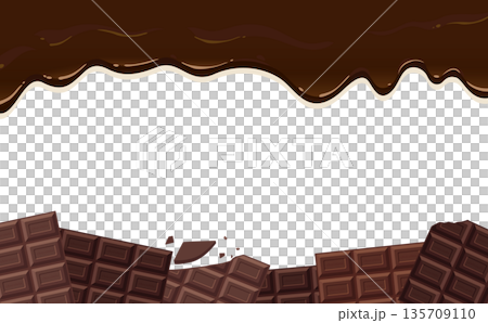 とろけるチョコと板チョコフレーム_横 135709110