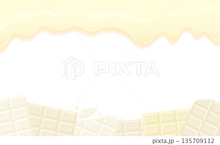 とろけるホワイトチョコと板チョコフレーム_横 135709112