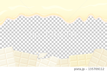 とろけるホワイトチョコと板チョコフレーム_横 135709112