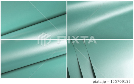 Designer paper set. material in turquoise, aquamarine with pearl, plastic, glossy, satin, metallic Designer paper set. material in turquoise, aquamarine with pearl, plastic, glossy, satin, metallic 135709155