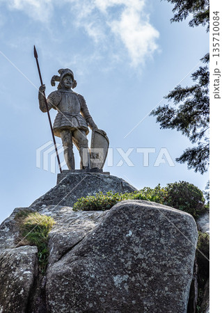 The statue of the Warrior in the Pena Palace, Palacio Nacional da Pena at Sintra, Portugal 135710084