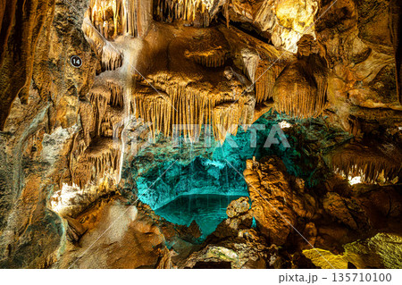 Mira de Aire Caves, Grutas de Mira de Aire at Leiria, Portugal. A set of limestone caves in Porto de Mos 135710100