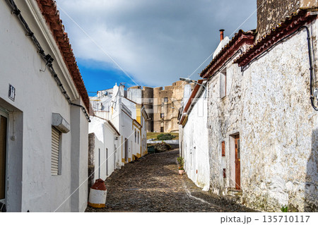 Evoramonte Castle in Portugal. Medieval castle in the village of Evora Monte, in the Alentejo region in Portugal Evoramonte Castle in Portugal. Medieval castle in the village of Evora Monte, in the Alentejo region in Portugal 135710117