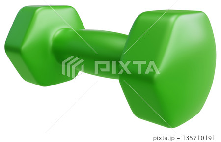 Green Fitness Dumbbell Perspective View Green Fitness Dumbbell Perspective View 135710191