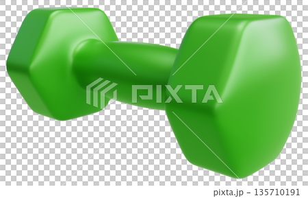 Green Fitness Dumbbell Perspective View Green Fitness Dumbbell Perspective View 135710191