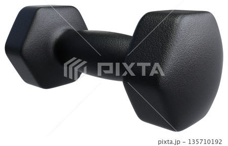 Black Fitness Dumbbell Perspective View Black Fitness Dumbbell Perspective View 135710192