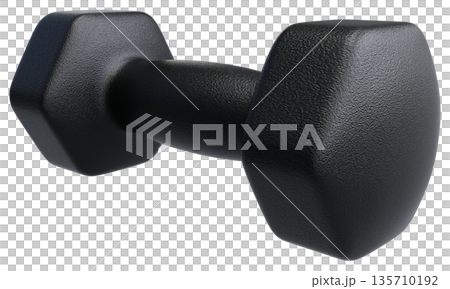 Black Fitness Dumbbell Perspective View Black Fitness Dumbbell Perspective View 135710192