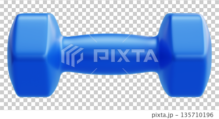 Blue Fitness Dumbbell Front View Blue Fitness Dumbbell Front View 135710196