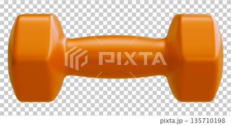 Orange Fitness Dumbbell Front View 135710198
