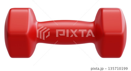 Red Fitness Dumbbell Front Viewのイラスト素材 [135710199] - PIXTA