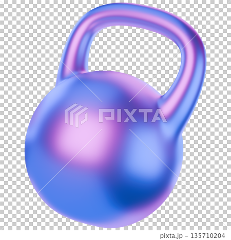 Holographic Kettlebell Isolated on Transparent Background 135710204