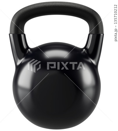 Black Kettlebell Isolated on Transparent Background Black Kettlebell Isolated on Transparent Background 135710212