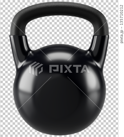 Black Kettlebell Isolated on Transparent Background Black Kettlebell Isolated on Transparent Background 135710212