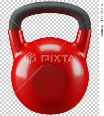 Red Kettlebell Isolated on Transparent Background 135710213