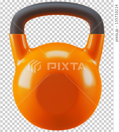Orange Kettlebell Isolated on Transparent Background Orange Kettlebell Isolated on Transparent Background 135710214