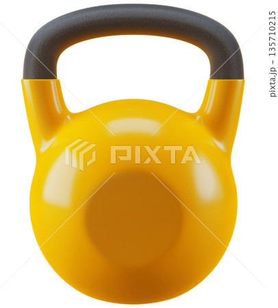 Yellow Kettlebell Isolated on Transparent Background Yellow Kettlebell Isolated on Transparent Background 135710215