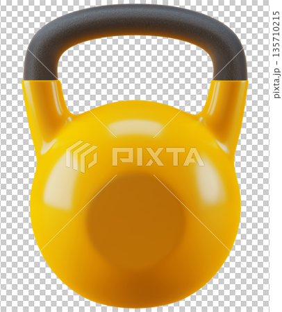 Yellow Kettlebell Isolated on Transparent Background Yellow Kettlebell Isolated on Transparent Background 135710215