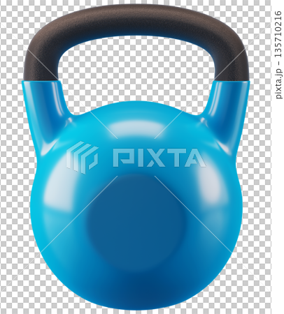 Blue Kettlebell Isolated on Transparent Background 135710216