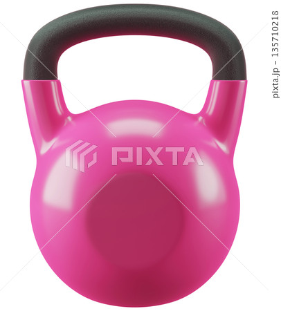 Pink Kettlebell Isolated on Transparent Background 135710218
