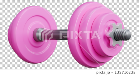 Adjustable Dumbbell with Pink Weight Plates And Chrome Bar Perspective View Adjustable Dumbbell with Pink Weight Plates And Chrome Bar Perspective View 135710238