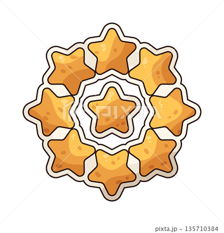 illustration of nine stars illustration of nine stars 135710384