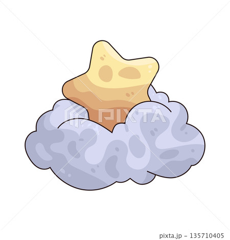 illustration of cloud star illustration of cloud star 135710405