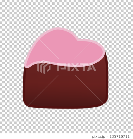 ハート型チョコレートのイラスト ハート型チョコレートのイラスト 135710711