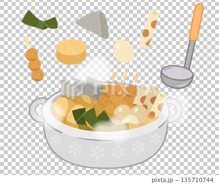 關東煮及其食材示意圖 135710744