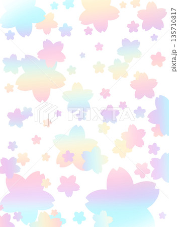 メルヘンチックなカラーの桜の背景 135710817