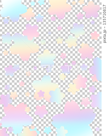 メルヘンチックなカラーの桜の背景 135710817