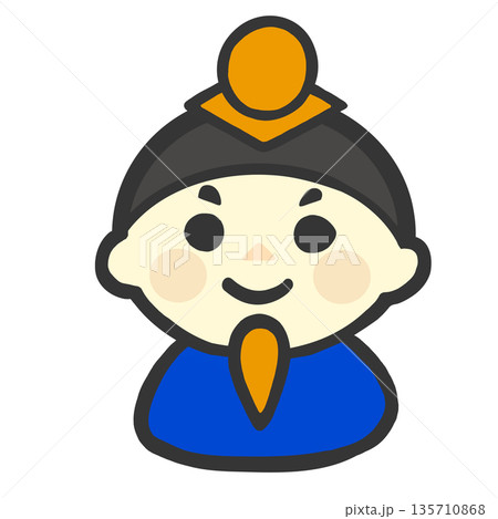 ひな祭りの男雛のかわいいイラスト ひな祭りの男雛のかわいいイラスト 135710868