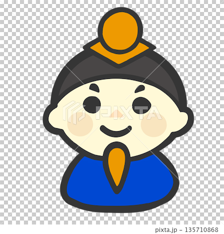 為女兒節繪製的可愛男性玩偶插圖 135710868