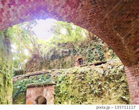 横須賀 猿島のラピュタの世界のようなトンネルと風景 135711117