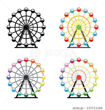 観覧車 アイコン セット 観覧車 アイコン セット 135711289
