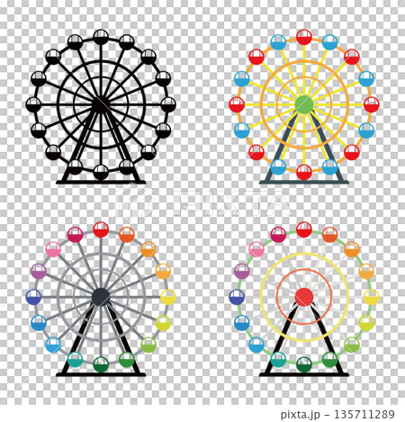 観覧車 アイコン セット 観覧車 アイコン セット 135711289