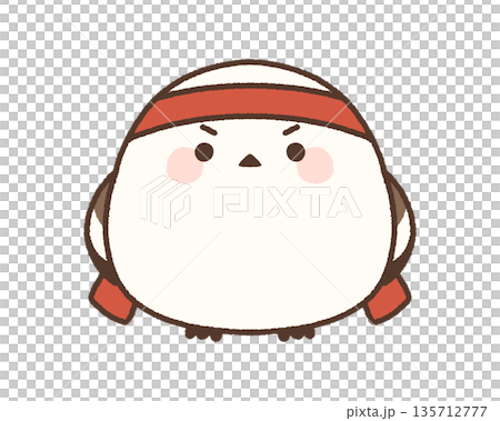 赤いハチマキをつけて応援するシマエナガ 135712777