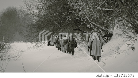 Men Dressed As White Guard Soldiers Of Imperial Russian Army In Men Dressed As White Guard Soldiers Of Imperial Russian Army In 135713575