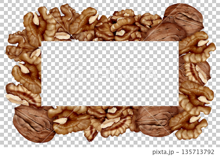 Walnut frame illustration Walnut frame illustration 135713792